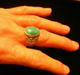 Vintage Sterling Silver And Turquoise Thunderbird Men 