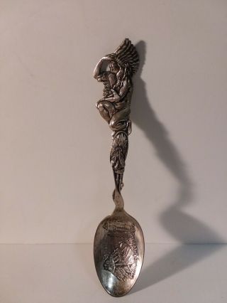 Vintage P & B Grand Canyon,  Arizona Indian Figural Sterling Silver Spoon