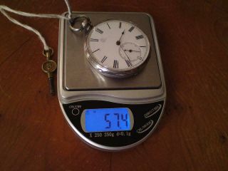 Antique Swiss Bear Hallmark.  875 Sterling Silver Open Face Key Wind Pocket Watch
