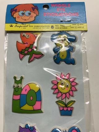 Vintage 1976 Imperial Toy Corp.  Wiggle Eye Stickatoons Puffy Stickers