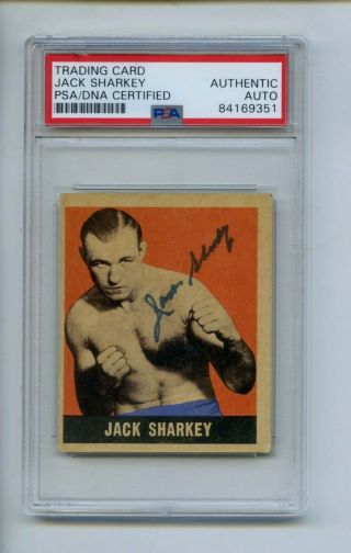 Boxer Jack Sharkey Signed Boxing Trading Card Psa Authentic Auto