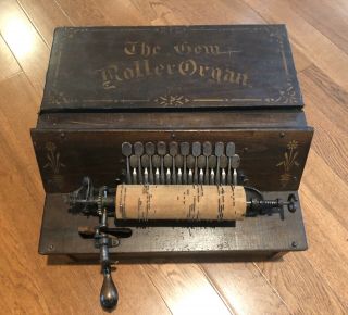 Antique Wooden “the Gem Roller Organ” C1887