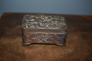 A Fine Japanese Metal Dragon Box