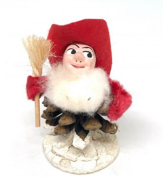 Bb22 Vintage German Pinecone Christmas Elf Gnome Ornament