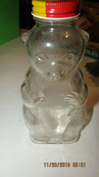 Vintage Glass Bear Bank Jar Bottle,  Salem,  Mass