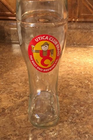 Utica Club Ny Brand Beer Glass Boot Stein Vintage The West End Brewing Company