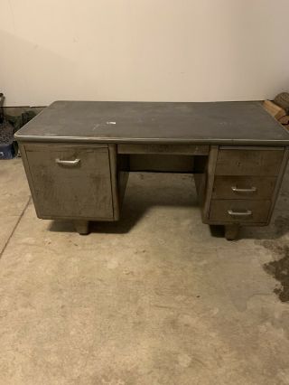 Vintage Steel Schoolteacher’s Desk