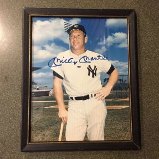 Legend Mickey Mantle York Yankees Signed 8x10 Photo 1980s