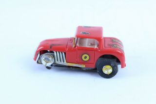 Vintage Aurora T - Jet Hot Rod Coupe Red Ho Slot Car On Vibrator Chassis