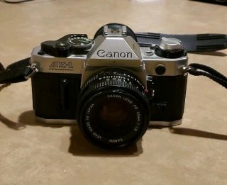 Canon Ae - 1 35mm Slr Film Vintage Camera With Fd 50 Mm Lens