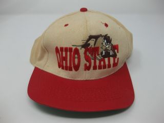 Vintage Ohio State University Buckeyes Osu Tasmanian Devil Taz Wb Snapback Cap