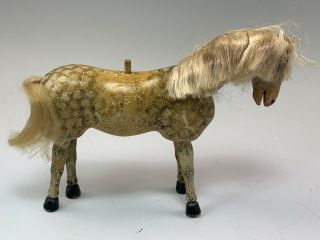 Antique Schoenhut Jointed Appaloosa Circus Horse W/ Blonde Mane & Tail
