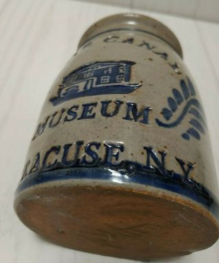 vintage Erie Canal Museum Syracuse NY stoneware signed pot 2