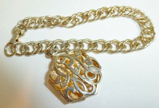 Vintage Gold Tone Stamped Sarah Coventry Charm Bracelet With One Dangling Charm