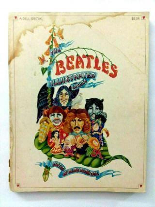 Vintage The Beatles Illustrated Lyrics By Alan Aldridge First Dell Edition 1972