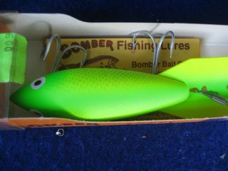 Vintage Bomber Neon Green Lure Wood ? Old Stock