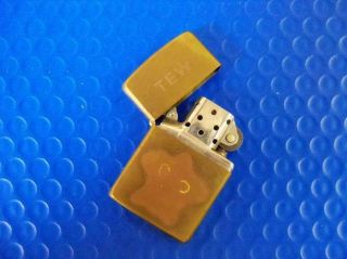 Vintage Brass Cased Zippo Lighter – X - Military? Tew Initials Emblem Remains
