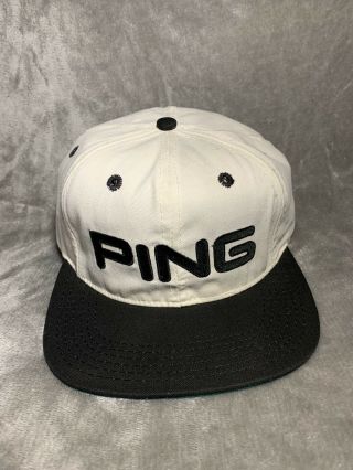 Vintage Ping Golf Wool Leather Strapback Cap