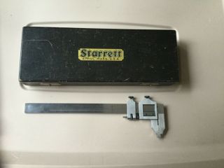 Vintage Starrett 6 " Vernier Caliper Inside/outside 122 In Wood Box