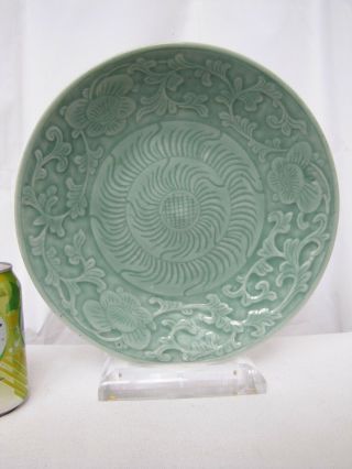 Rare Antique Chinese 1800’s Green - Glazed Porcelain Plate
