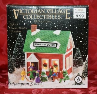Vintage Victorian Village Collectables Hampton School Christmas 1999