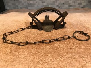 Vintage Victor 22 Double Jaw Coil Spring Fox Trap Trapping Newhouse Sargent