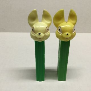 2 Vintage Pez Easter Fat Ear Bunnys Austria 3.  9.  No Feet