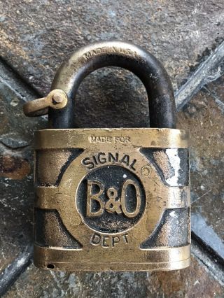 Antique B&o Brass Railroad Cast Signal Department Lock Yale Toledo Division