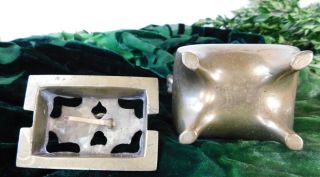 Antique Chinese Gilt Bronze Foo Dog Lion Censer Incense Burner 2