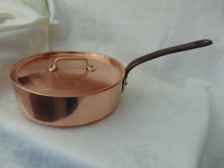 Vintage French Copper Saute Pan Skillet 