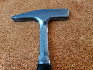 1 - Malco Vintage Collectible SheetMetal Hammer SH - 3 Leather Handle 18 oz USA - Made 2