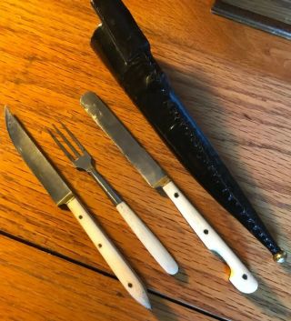 Antique Military,  Officers Campaign Cutlery Set