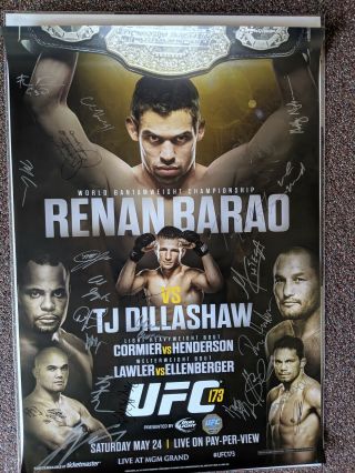 Ufc 173 Autographed Poster (sbc) Barao Dillashaw Cormier Henderson Lawler