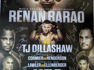 UFC 173 Autographed Poster (SBC) Barao Dillashaw Cormier Henderson Lawler 3