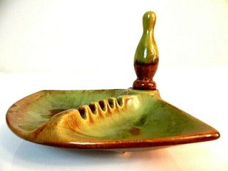 Vintage Mafco Usa Mid Century Modern Swirl Art Drip Pottery Bowling Pin Ashtray