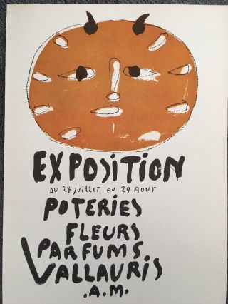 Pablo Picasso,  Exposition Vallauris,  Poteries,  Flours,  Vintage,  Poster 1957