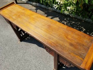 Very Old Vintage Chinese Carved Wood Alter Table (7 FT LONG) 2