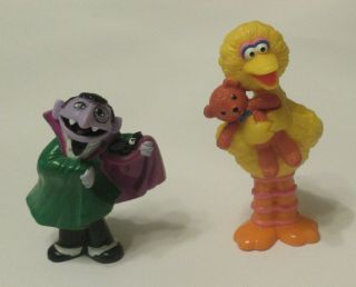 Vintage Sesame Street Figures - - Big Bird 3 1/2 " Tall - - The Count 2 1/2 " Tall
