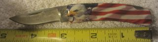 Vintage Rare Buck 5251 Pocket Folding Knife,  Patriotic,  American Flag Eagle,  Usa