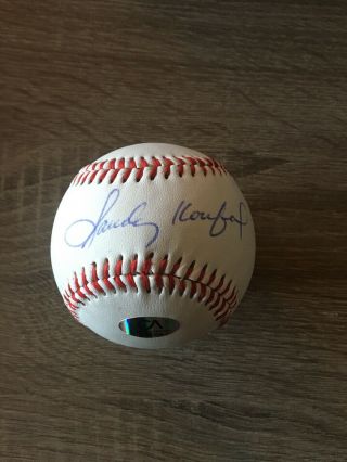 Sandy Koufax Hand Signed Autographed Rawlings Baseball Dodgers Mlb W/coa