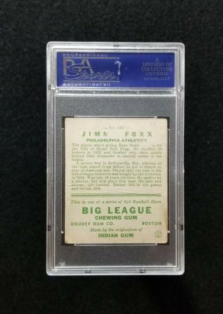 1933 Goudey 154 JIMMIE FOXX PSA 1 Philadelphia A ' s Solid Card for a 1 2