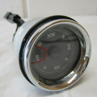 Oem Harley Davidson 2 " Vintage Compass Gauge Black Chrome U5824