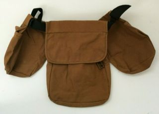 Vtg Fieldline Dove Hunting Waist Pouches Brown 3 Bags Hunting Outdoor Quail Bags