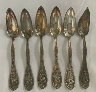 Set Of 6 W.  R.  Silverplate Antique Grapefruit Spoons,  5 3/8 ".  One Spoon.