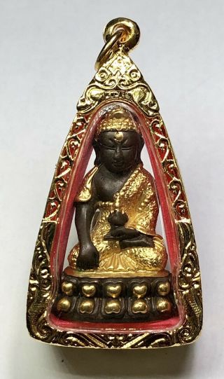 Phra Kring Somdej Bell Ring Gold Case Thai Buddha Amulet Talisman Necklace K380 2