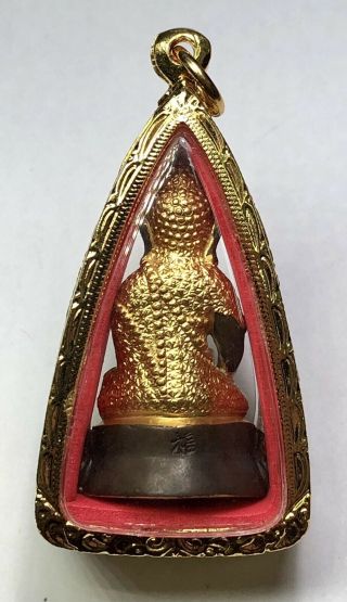 Phra Kring Somdej Bell Ring Gold Case Thai Buddha Amulet Talisman Necklace K380 3