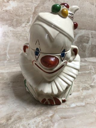 Vintage 1940s Mccoy Clown Cookie Jar Pottery See Pictures