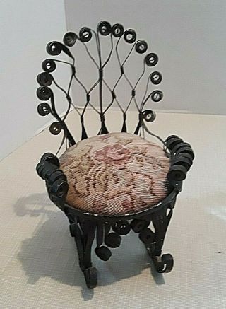 Vintage Tin Can Art Rocking Chair Tramp Art Tin Can
