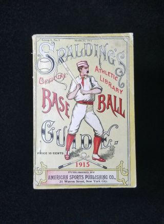 1915 Spalding Guide Antique Baseball Official Athletic Library Vtg Booklet Vgex