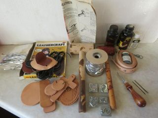Vintage Leather Craft Tools From Craftool Co.  Ect.  & 5 Leather Craftool Stamps